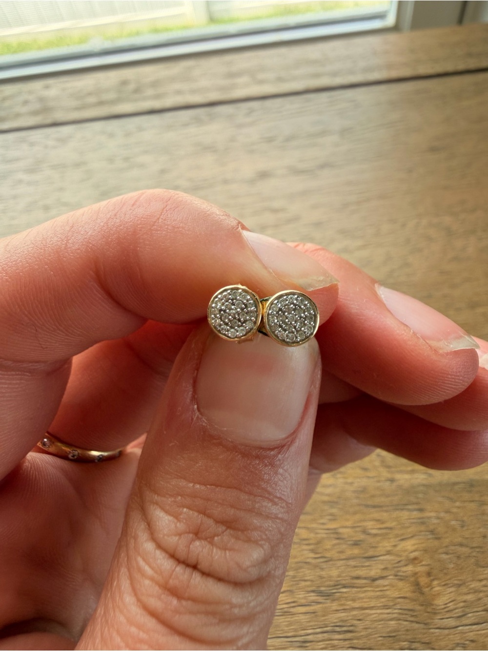 Adina Reuter Pavé Circle Stud Earrings - Diamond and 14k gold
